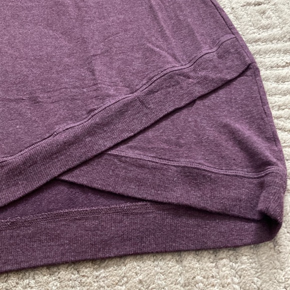 ATHLETA S Dusty Plum Crisscross Sweatshirt Dress Asymmetrical Modal - Picture 3 of 6